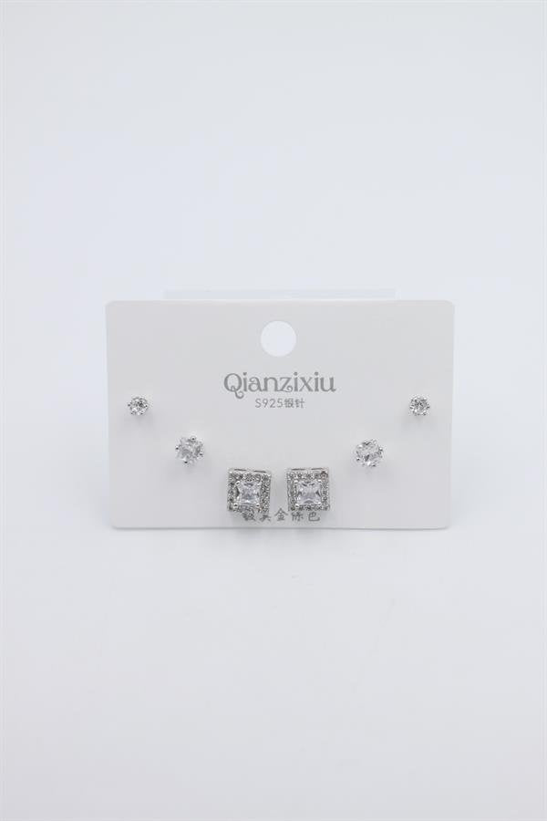 Çoklu Set Küpe - Gümüş - Gümüş