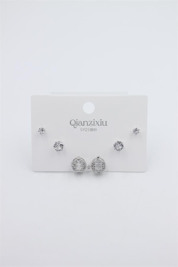 Çoklu Set Küpe - Gümüş - Gümüş