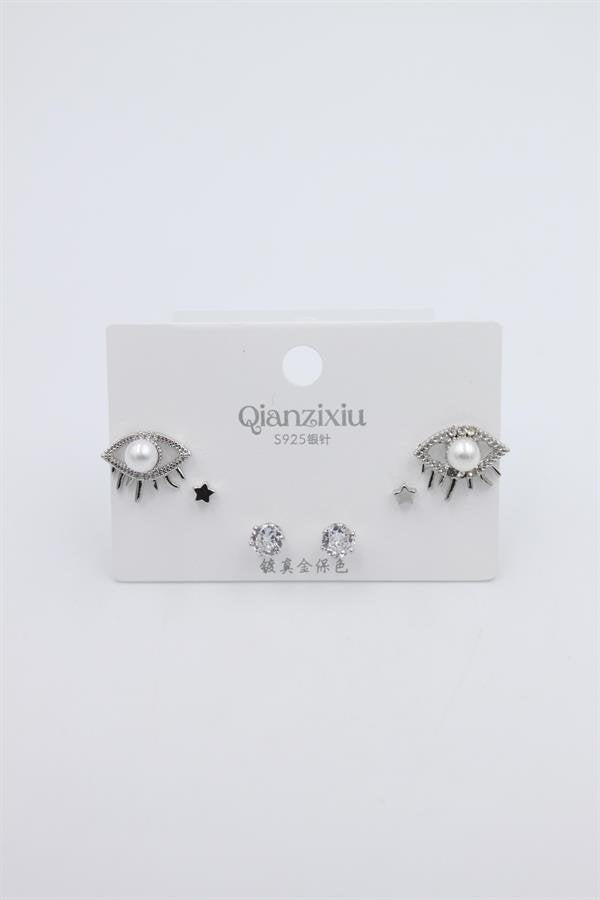 Çoklu Set Küpe - Gümüş - Gümüş