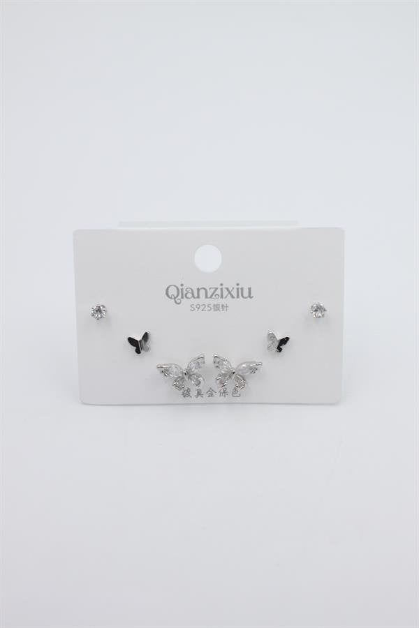 Çoklu Set Küpe - Gümüş - Gümüş