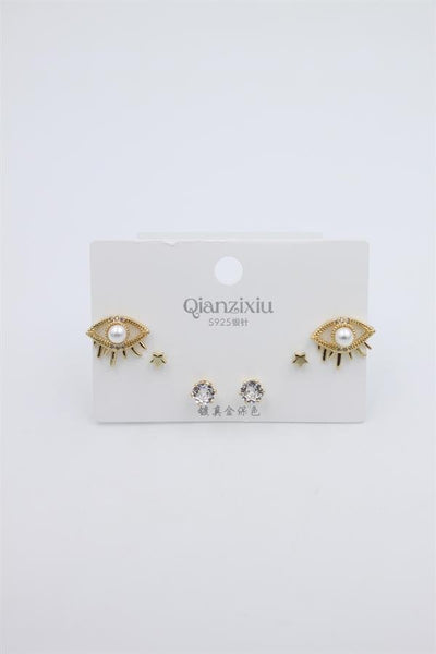 Çoklu Set Küpe - Altın