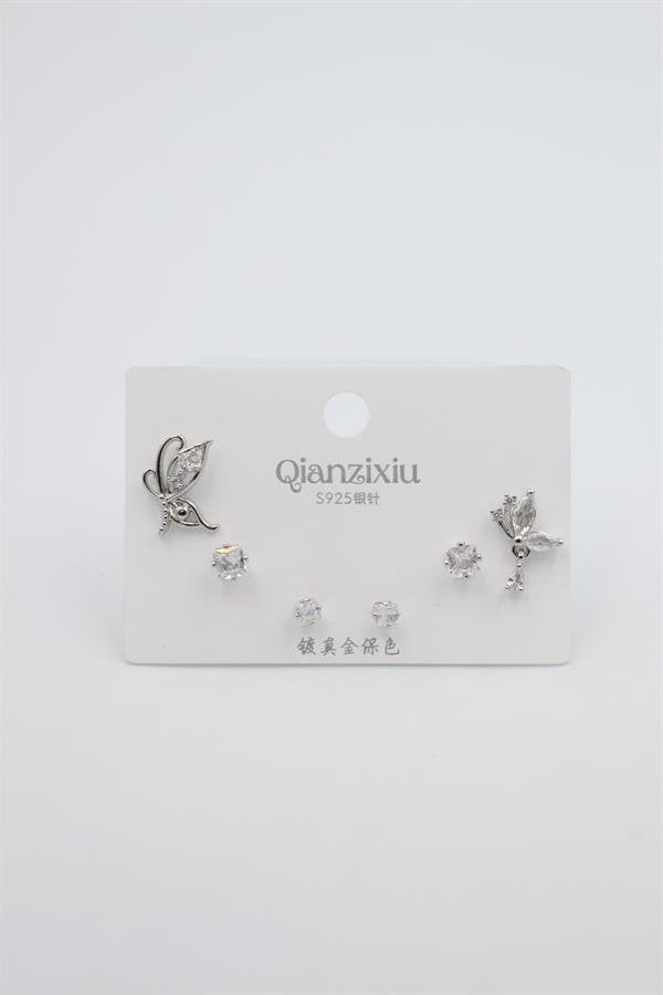 Çoklu Set Küpe - Gümüş - Gümüş