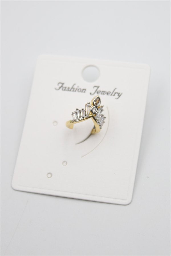 Taşlı Kıkırdak Küpe - Altın - Altın