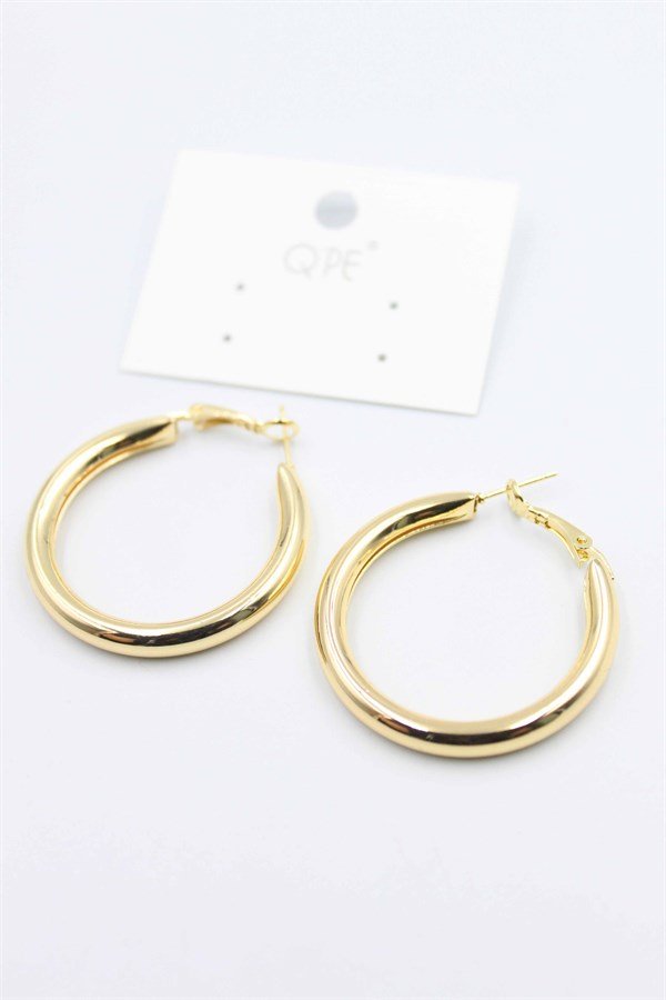 Metal Halka Küpe 3cm - Altın - Altın