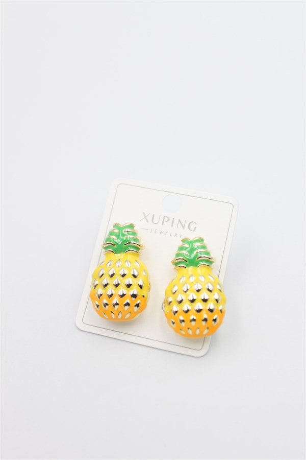 Mineli Ananas Küpe - Altın - Altın