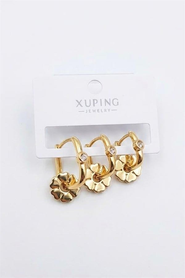 3'lü Xuping Küpe - Altın - Altın