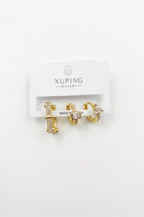 3'lü Xuping Küpe - Altın