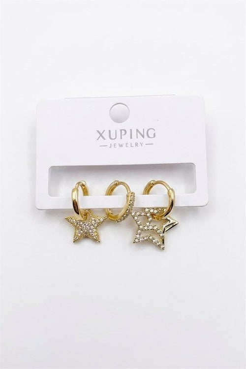 3'lü Xuping Küpe - Altın - görsel 2