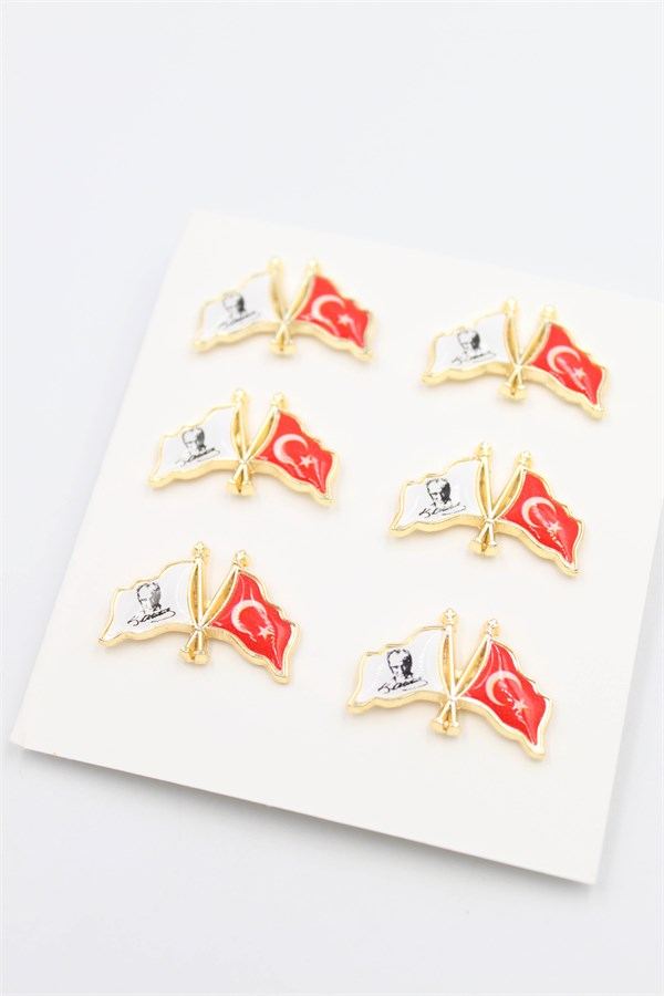Türk Baykraklı Rozet - Altın - Altın