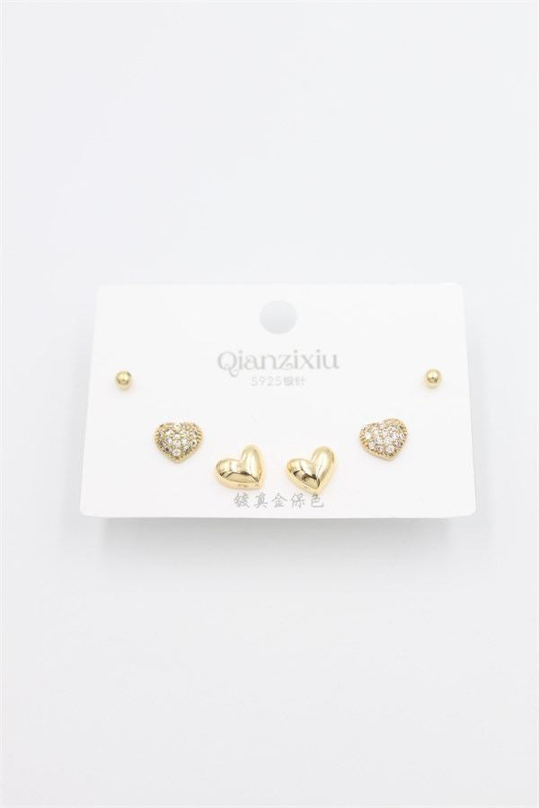 Çoklu Set Küpe - Altın - Altın