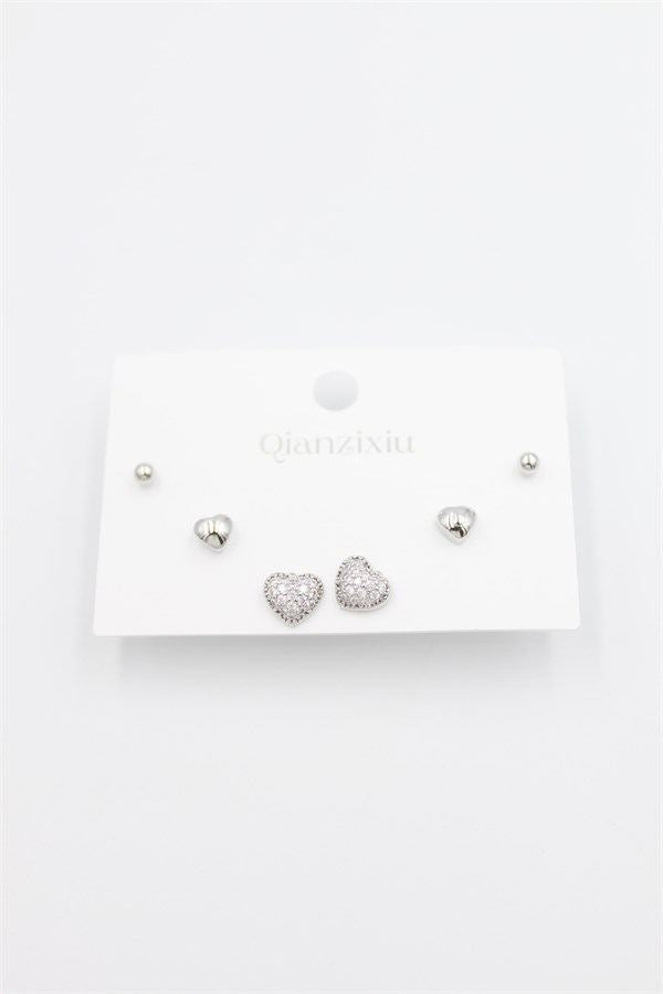 Çoklu Set Küpe - Gümüş - Gümüş