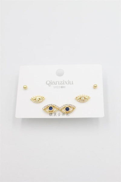 Çoklu Set Küpe - Altın