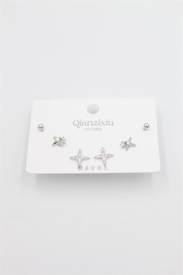 Çoklu Set Küpe - Gümüş - Gümüş