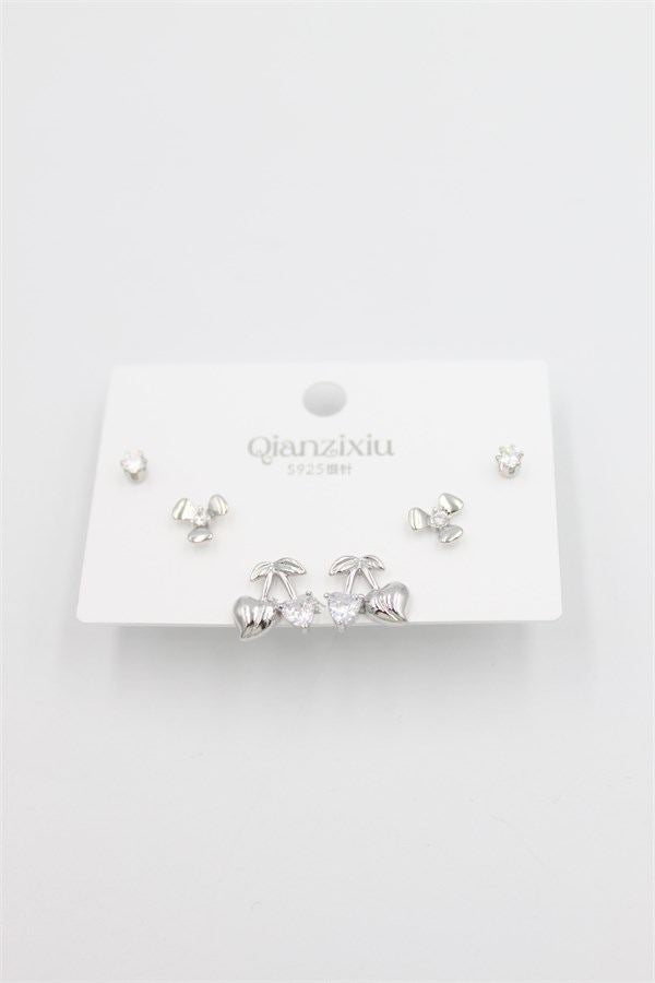 Çoklu Set Küpe - Gümüş - Gümüş