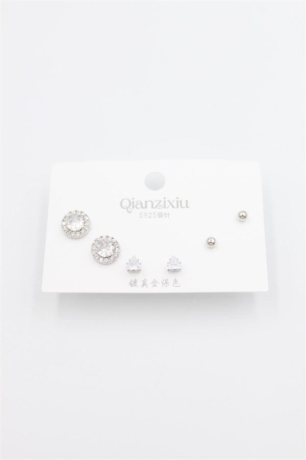 Çoklu Set Küpe - Gümüş - Gümüş