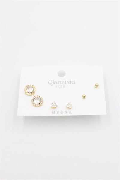 Çoklu Set Küpe - Altın