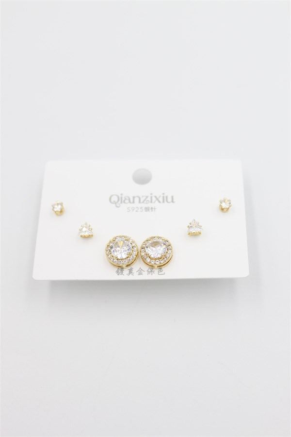 Çoklu Set Küpe - Altın - Altın