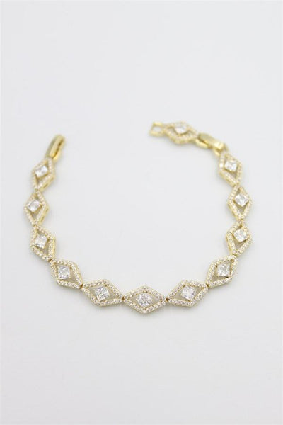 Taşlı Xuping Bileklik - Altın
