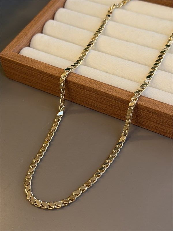 Arpa Zincir Kolye - 70cm - Altın - Altın