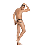 Fantezi Erkek Siyah Seksi Metalli Tanga - String - 2