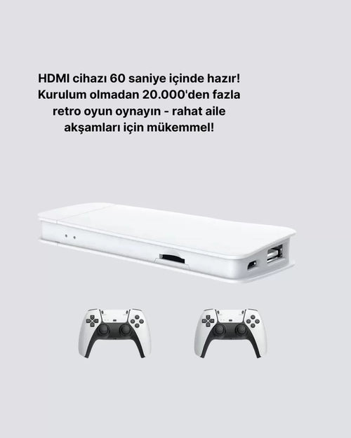 20.000 Yüklü Oyunlu Kablosuz Retro Oyun Konsolu 4K Destekli