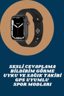 Akıllı Saat Tema Değiştirme Uyku ve Sağlık Takibi Sesli Asistan Bildirim Görme - 2