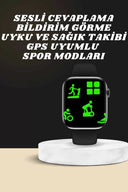 Akıllı Saat Wireless Şarj Yüksek Çözünürlüklü Müzik Dinleme Sesli Cevaplama - 4