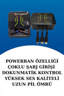 Dijital Göstergeli Bluetooth Kulaklık ve Bildirim Görebilen Akıllı Saat Alarm ve Titreşim - 2