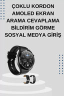 Yeni Nesil Sesli Görüşme Akıllı Saat ve Powerbank Çoklu Şarj Girişli Bluetooth Kulaklık Nabız Ölçer - 4