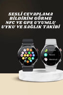 Akıllı Saat Amoled Ekran Bluetooth Bağlantılı Sesli Görüşme Nabız Ölçer - 2