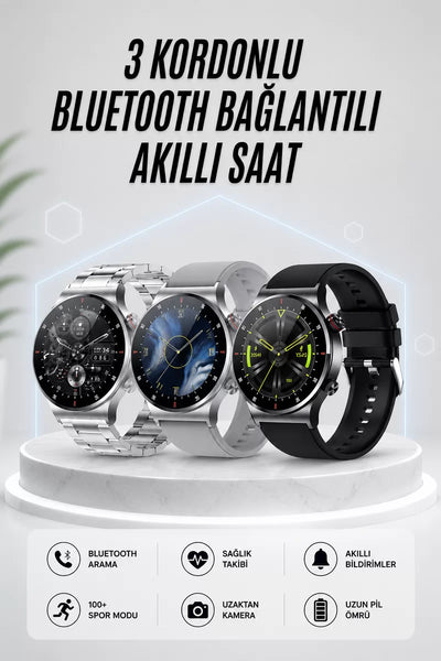 Akıllı Saat Amoled Ekran Bluetooth Bağlantılı Sesli Görüşme Nabız Ölçer