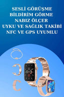 3 Kordonlu Dokunmatik Ekran Akıllı Saat ve 2.Nesil Kablosuz Bluetooth Kulaklık ANC/ENC - 3