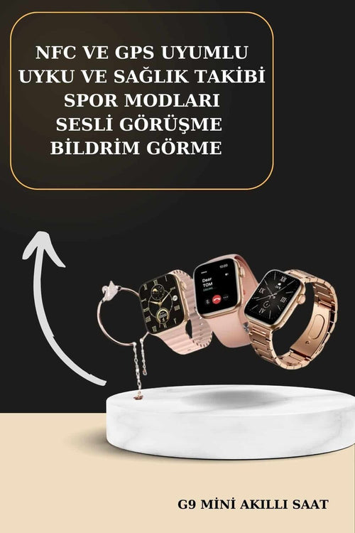 3 Kordonlu Pembe Amoled Ekran Akıllı Saat ve Yeni Nesil Pro Kablosuz Bluetooth Kulaklık ANC/ENC - görsel 2