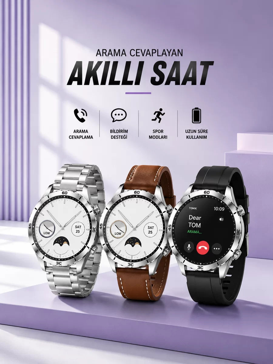 Akıllı Saat Bildirim Görme Sesli Görüşme Çoklu Kordon GPS Takibi