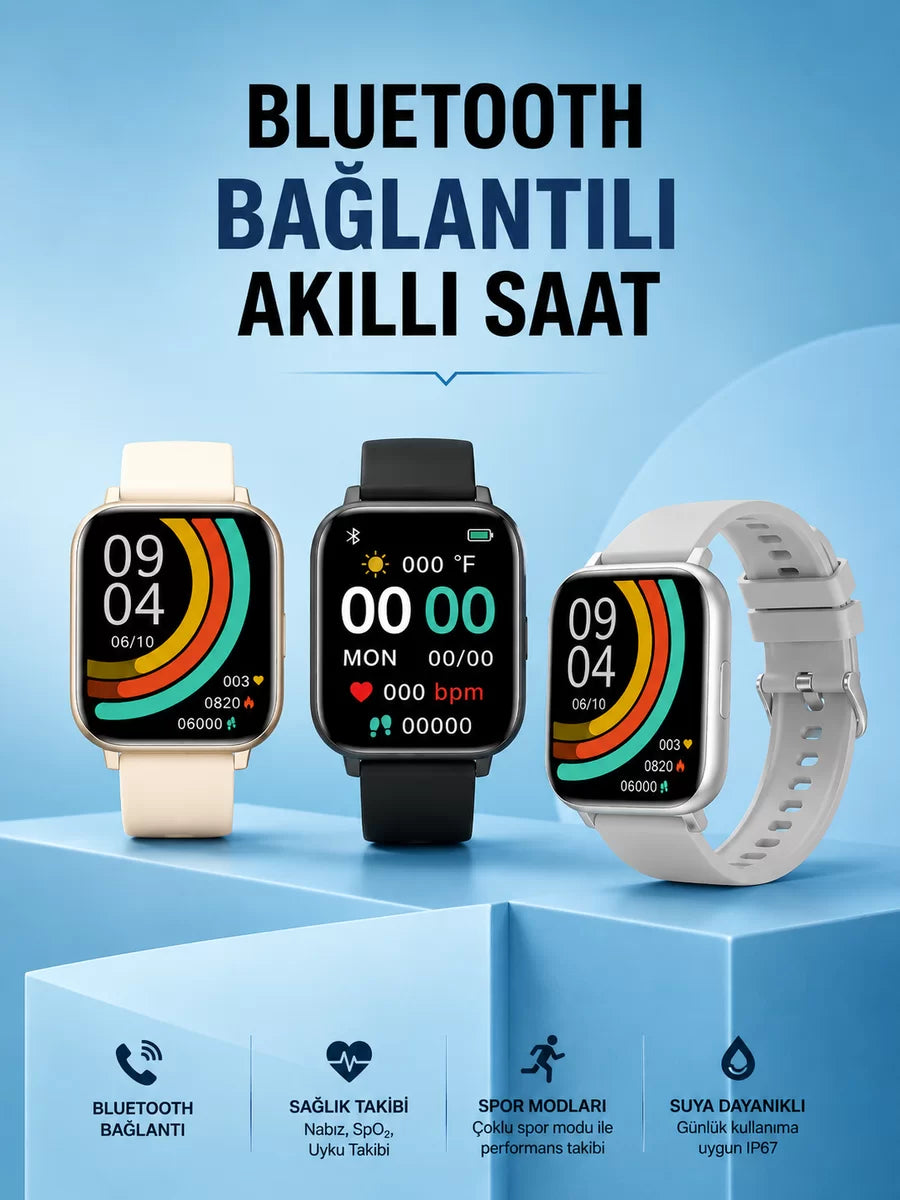 Titreşimli Sağlık Takipli Yeni Nesil Akıllı Saat 400mAh Batarya Kapasiteli