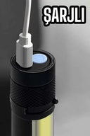 El Feneri Led USB Şarjlı Zoom Mini Led Işık Acil Durum Feneri - 5