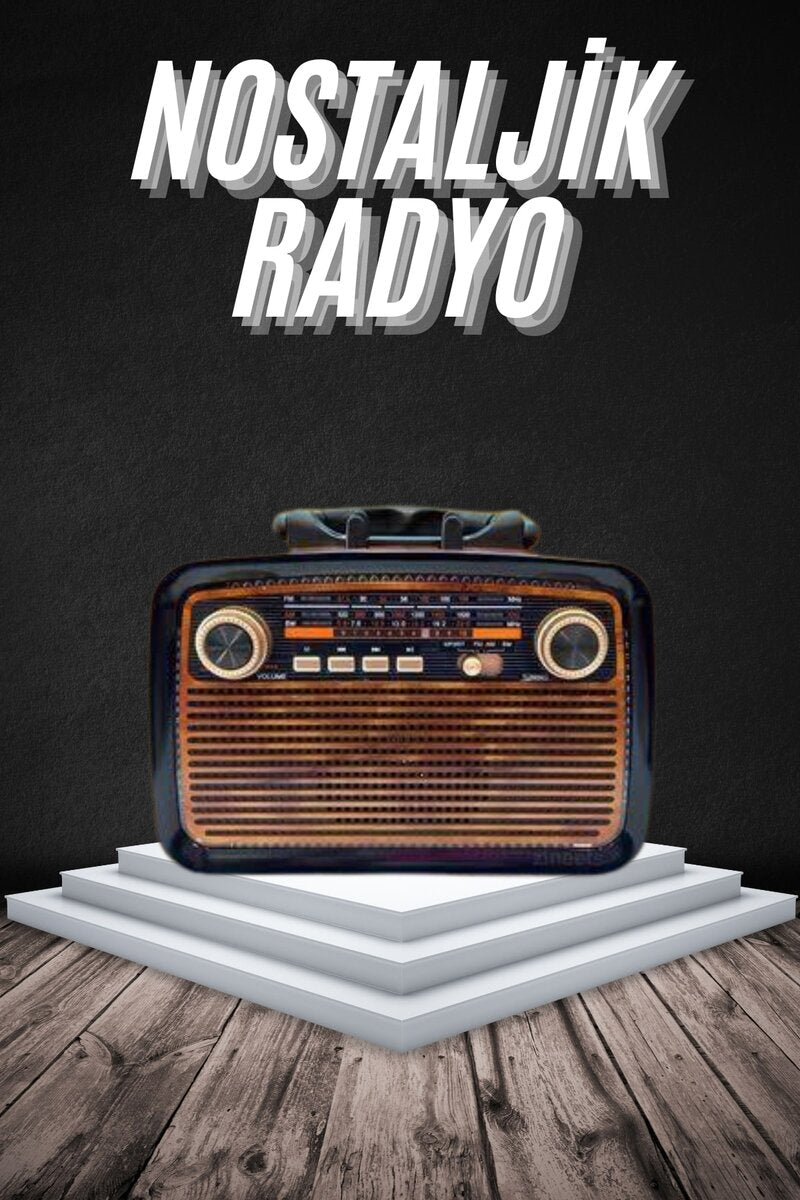 Eskitme Nostalji Tasarımlı Bluetoothlu Nostalji Radyo Ahşap Nostaljik Görünümlü