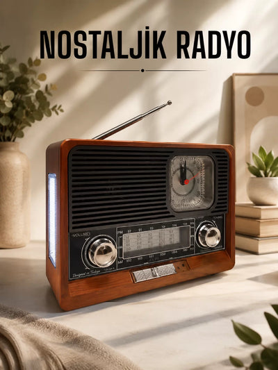 Nostaljik Radyo Usbaux Ve SD Kart Girişli Bluetooth Bağlantılı