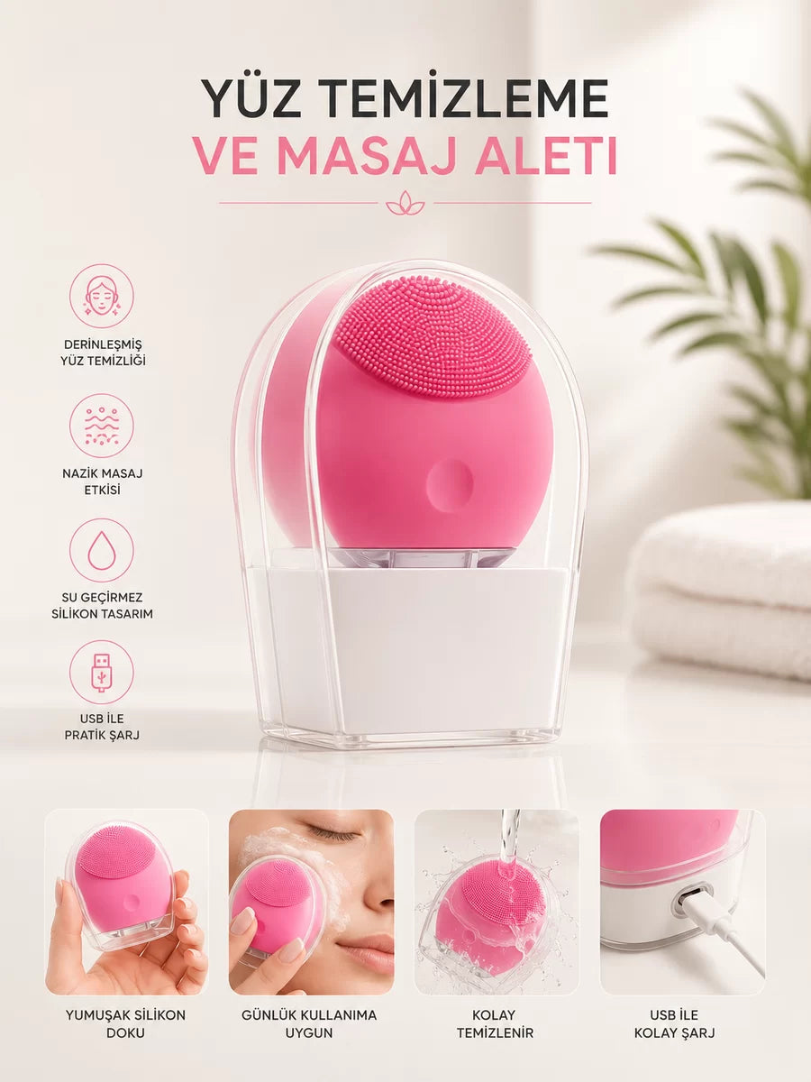 Yüz Temizleme Ve Masaj Aleti Tüm Cilt Tipleri İçin Uygun Kan Dolaşımını Artıran