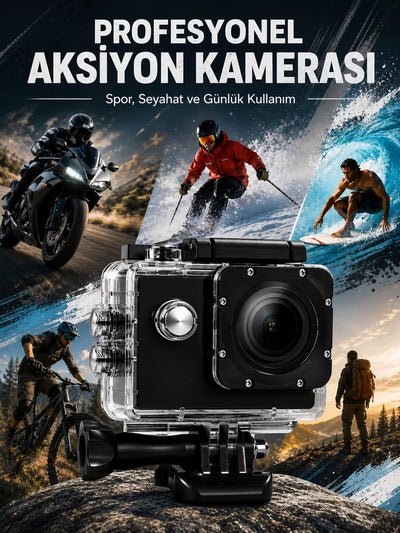 Yüksek Görüntü Kalitesi Sunan 1080P Full HD Aksiyon Kamerası