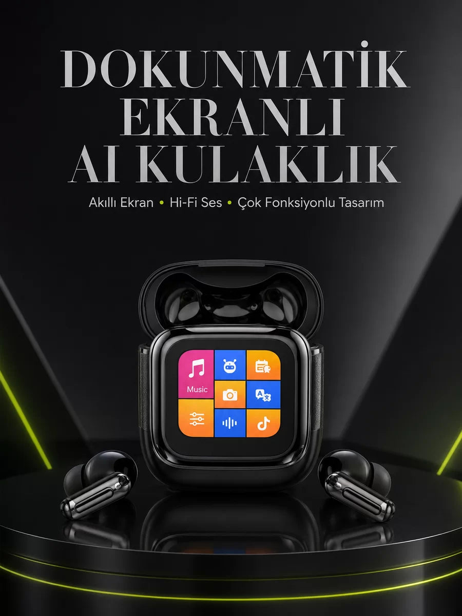 Yeni Nesil Dokunmatik Ekranlı AI Kablosuz Kulaklık