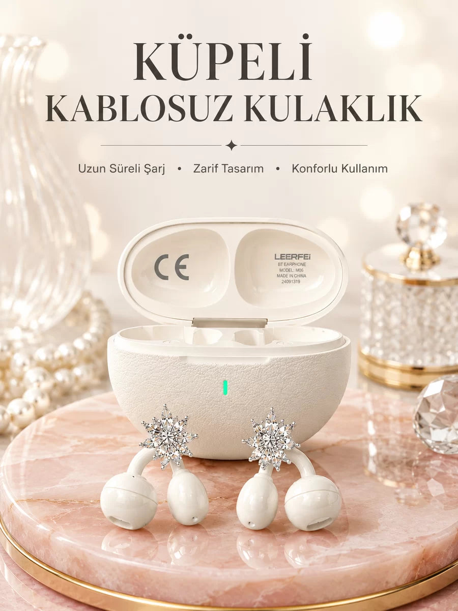Küpeli Kablosuz Kulaklık Uzun Süreli Batarya Performansı