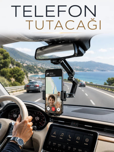Katlanabilir Araç Telefon Tutucu Dikiz Aynasına Monte Telefon Standı