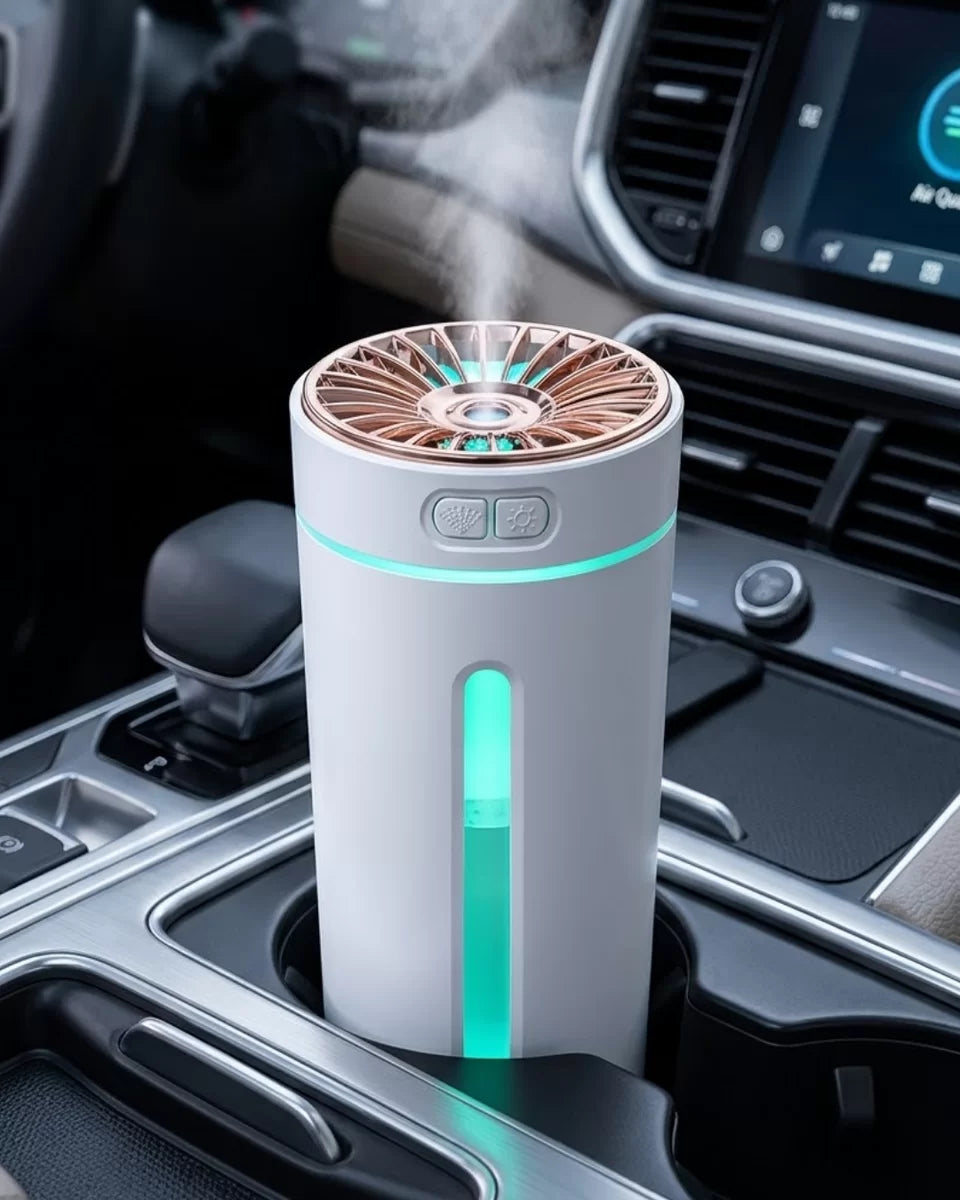 Araç İçi Hava Nemlendirici 5 Esans Hediyeli LED Işıklı USB Buhar Makinesi