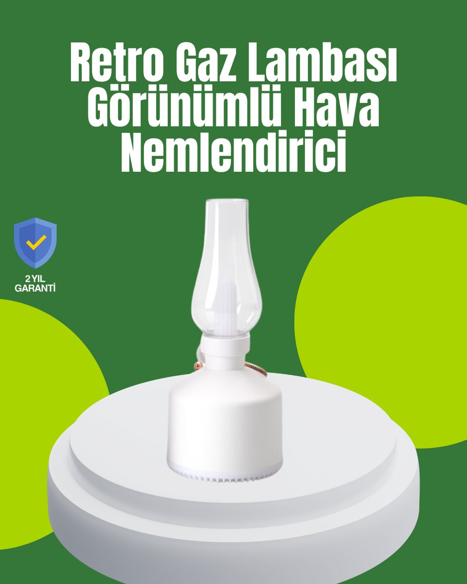 USB Şarjlı Retro Gaz Lambası Hava Nemlendirici Led Atmosfer Işıklı