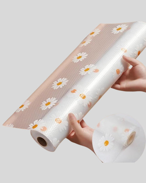 10 Metre Papatya Desenli Yapışmaz Kaydırmaz Çekmece Örtüsü