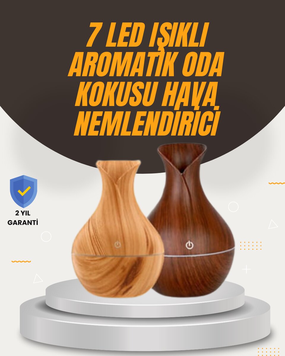 Aromaterapi Özellikli Ultrasonik Taşınabilir Oda ve Ofis Nemlendirici