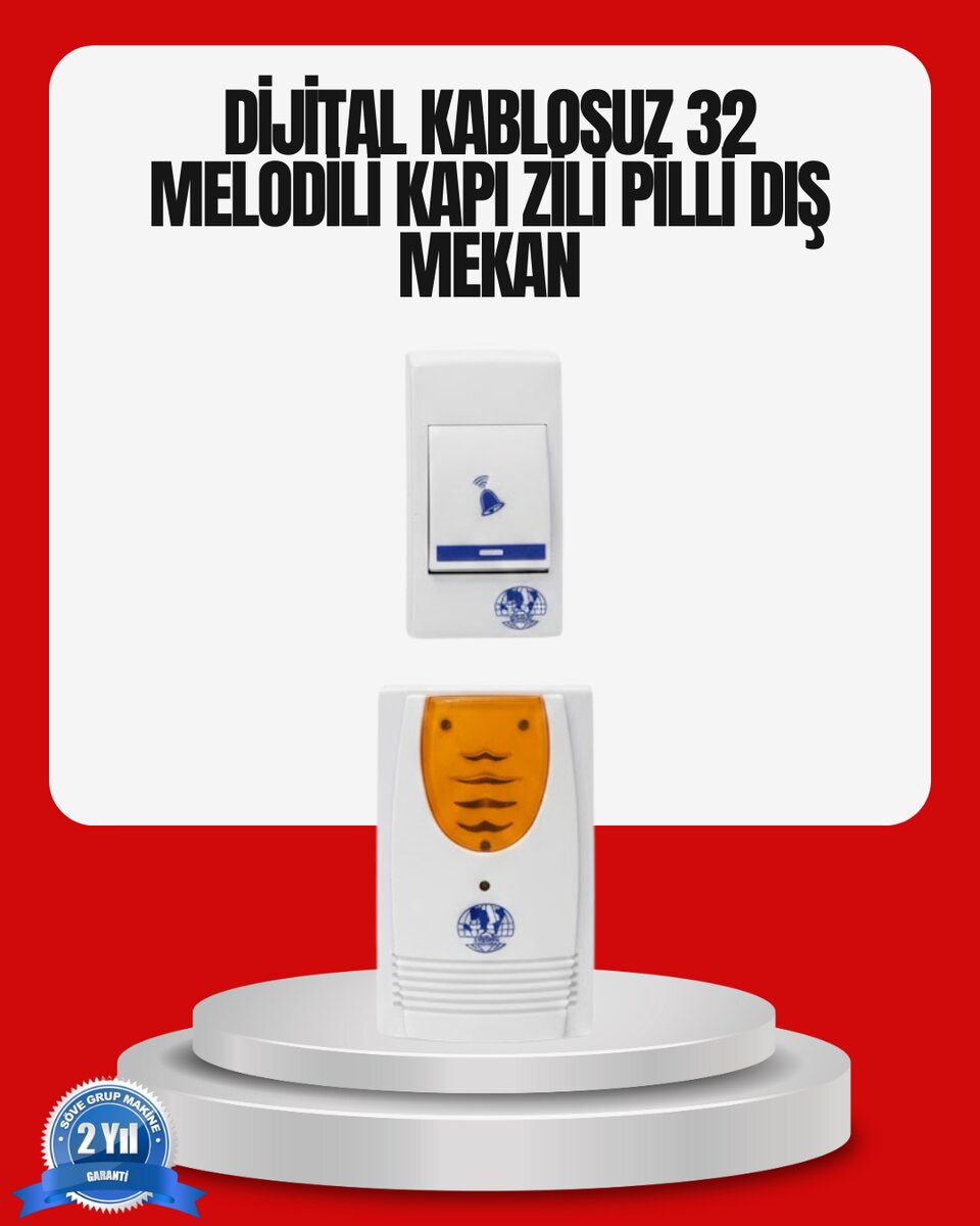 Kolay Kullanımlı Kablosuz Kapı Zili Şık ve Sade Tasarım