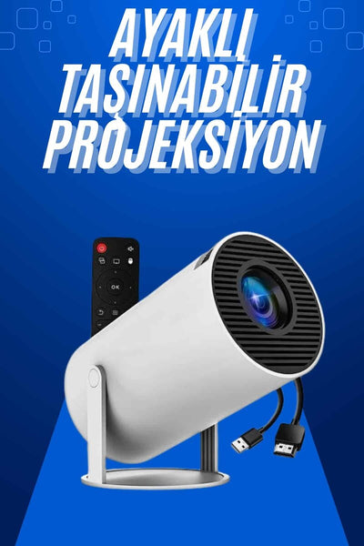 Taşınabilir Projeksiyon Ayaklı Projektör Android Uyumlu Hdmı Girişli