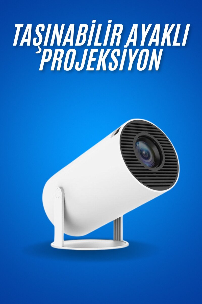 Sinema Projektörü Android Hdmı USB WİFİ Ses Çıkışlı Ayaklı Projeksiyon Taşınabilir